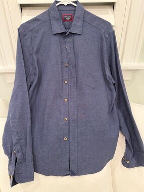 UNTUCKit Men's Navy Blue Long-Sleeve Button-Up Shirt